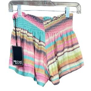 Michael Lauren NWT Revolve Pastel Striped Smocked Terry Hot Shorts Medium‎